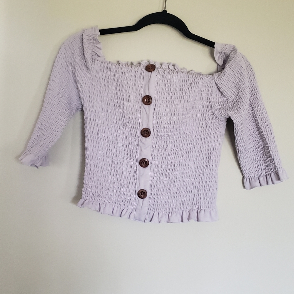 Off the shoulder ruched crop top